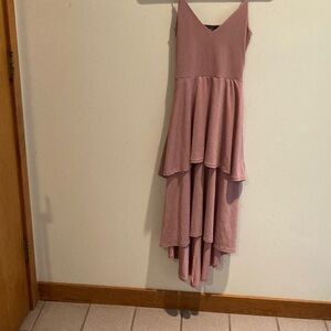 Pink Sleeveless High-Low Dress BOOHOO